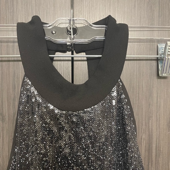 RACHEL Rachel Roy Black Sequin Jumpsuit Size: 6 - Picture 4 of 10